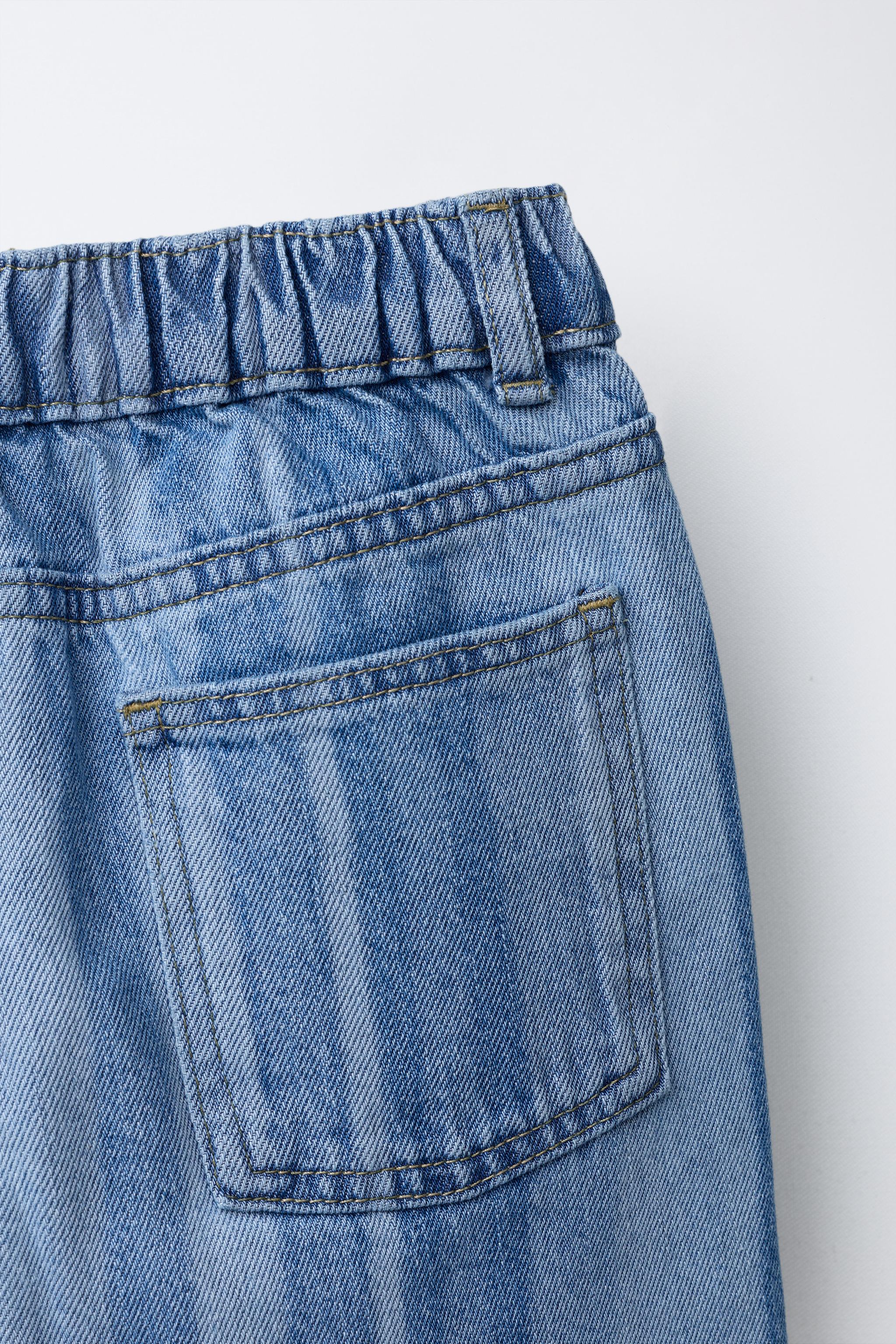 STRIPED WIDE LEG JEANS